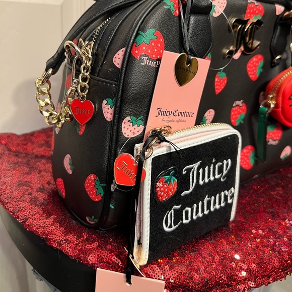 Juicy Couture Exclusive Sweet N Juicy Strawberry Bowler Bag & Wallet 🍓NWT🍓 - Picture 7 of 17